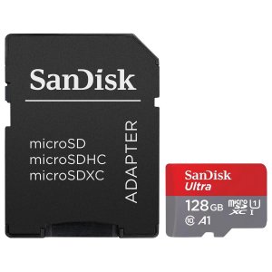 Sandisk SDSQUAB-128G-AN6MA Ultra Microsdhc Memory Card, 128gb, 140mbs,