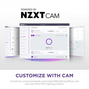 Nzxt RF-C12TF-B1 Fan Rf-c12tf-b1 3xf120 Rgb Core Amp; Rgb Lighting Con