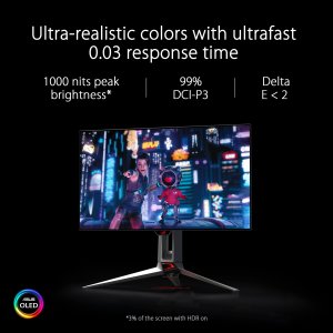 Asus PG27AQDM Mn  26.5 Wdie Oled 2540x1440 16:9 0.03ms 240hz 2xhdmi Dp