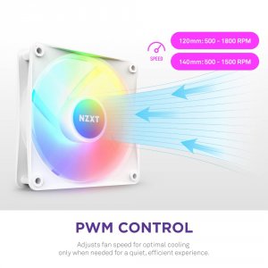 Nzxt RF-C12TF-W1 Fan Rf-c12tf-w1 3xf120 Rgb Core Amp; Rgb Lighting Con