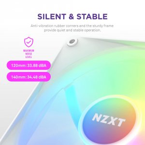 Nzxt RF-C12TF-W1 Fan Rf-c12tf-w1 3xf120 Rgb Core Amp; Rgb Lighting Con