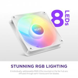 Nzxt RF-C12SF-W1 Fan Rf-c12sf-w1 F120 Rgb Core 120mm Hub-mounted Rgb F