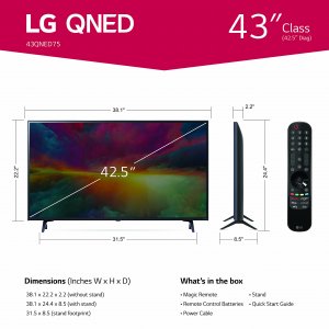 Lg 43QNED75URA 4k Uhd Nanocell Display Billion