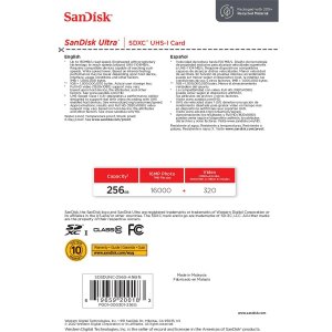 Sandisk SDSDUNC-256G-AN6IN Ultra Sdxc Memory Card, 256gb, Sdsdunc-256g