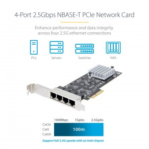 Startech PR42GI-NETWORK-CARD 4 Port 2.5g Pcie Network Card