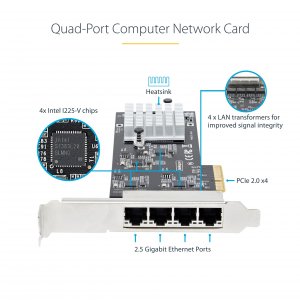 Startech PR42GI-NETWORK-CARD 4 Port 2.5g Pcie Network Card