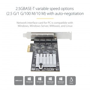 Startech PR42GI-NETWORK-CARD 4 Port 2.5g Pcie Network Card