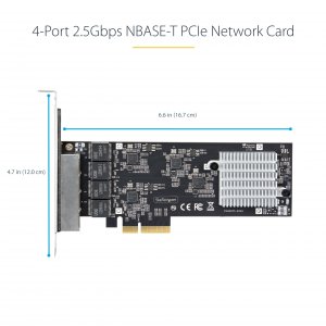 Startech PR42GI-NETWORK-CARD 4 Port 2.5g Pcie Network Card