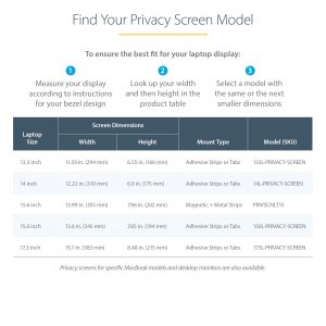 Startech 156L-PRIVACY-SCREEN 15.6 Laptop Privacy Filter -