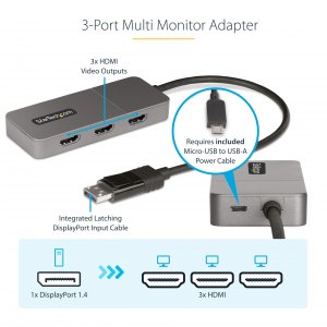 Startech MST14DP123HD 3-port Displayport Mst Hub -