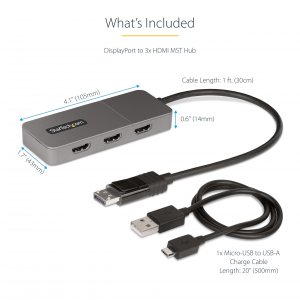 Startech MST14DP123HD 3-port Displayport Mst Hub -