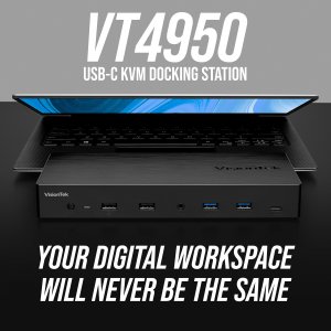 Visiontek 901520 Vt4950 Kvm Usbc Dock 2x100w