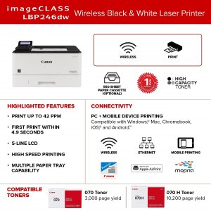 Canon 5952C005 Imageclass Lbp246dw Wireless Mobile-ready Duplex Laser 