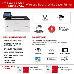 Canon 5952C004 Imageclass Lbp247dw Wireless Mobile-ready Duplex Laser 