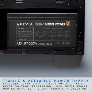 Apevia ATX-JP1000W PICE5 Jupiter Atx-jp1000w - Power Supply - Pcie5.0 