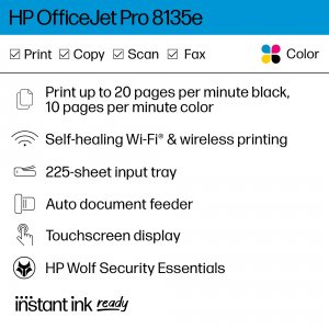 Hp 40q35a#B1h Hp Officejet Pro 8135e All-in-one Prntr