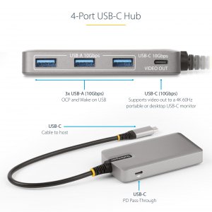 Startech HB31C3A1CDPPD3 4 Port Usb C 10gbps Hub