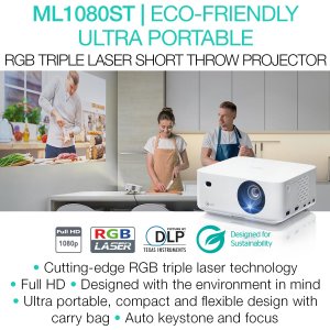 Optoma ML1080ST 1200 Lumen 1080p Rgb Laser Projector