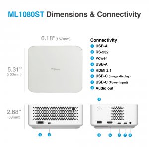 Optoma ML1080ST 1200 Lumen 1080p Rgb Laser Projector