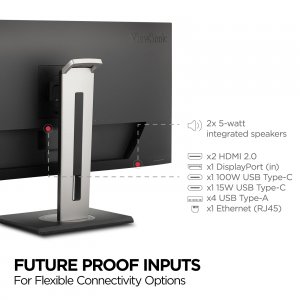 Viewsonic VG3456A 34in Wqhd Ergonomic 21:9 Docking Monitor With Usb C 