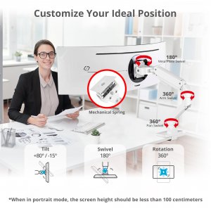 Siig CE-MT3S11-S1 Ac Ce-mt3s11-s1 Single Heavy Duty 34-49 Monitor Arm 