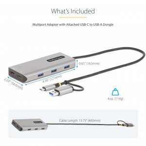 Startech 167B-USBC-MULTIPORT Usb-c  Usb-a Multiport Adapter