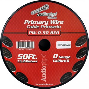 Audiopipe PW050RED 0 Gauge 50 Feet Red Power Wire Roll