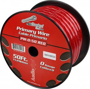 Audiopipe PW050RED 0 Gauge 50 Feet Red Power Wire Roll