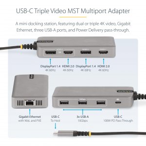 Startech 117B-USBC-MULTIPORT Usb-c Multimonitor Adapter Hdmi