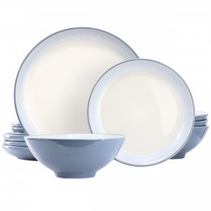 Hometrends 117859.12A Serene Fountain 12 Piece Round Stoneware Dinnerw