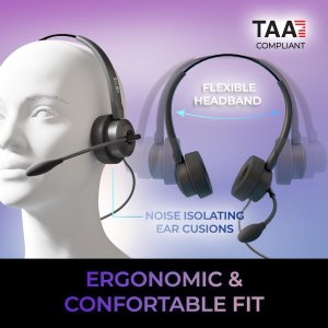 Adesso XTREAMP4T-TAA Taa Compliant Push To Talk - 2 In 1 Headset