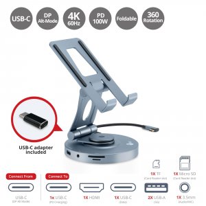 Siig CE-MTDK31-S2 Ac Ce-mtdk31-s2 Usb-c Multitask Hub Stand Holder F U