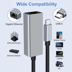 Adesso AUH-5000 Usb-c To Ethernet Network Adapter (taa Compliant)