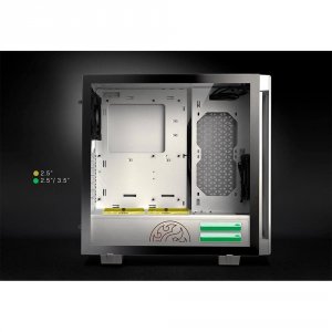 Adata 15260045 Invader Mid-tower Pc Case White Atx Tempered Glass Side