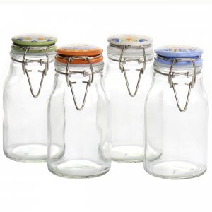 Laurie 134051.04 California Designs Tierra 4 Piece Mini Glass Jar Cani