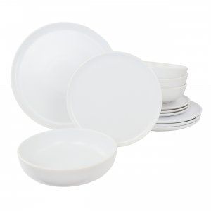 Gibson 135247.12 Elite Serenade 12 Piece Round Stoneware Dinnerware Se