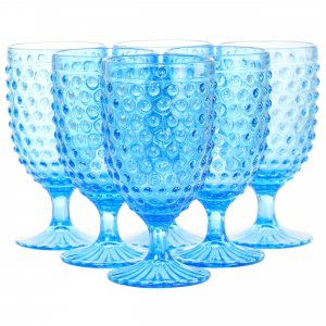 Martha 120572.01 6 Piece 14.2 Ounce Clear Glass Hobnail Goblet Drinkwa