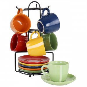 Gibson 135393.13 Home Color Cafe 13 Piece Espresso Mug And Saucer Set 