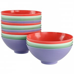 Gibson 135269.04 Home Zelly Melamine 7 In 16 Piece Bowl Set In Assorte