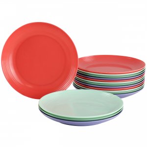 Gibson 135268.04 Home Zelly Melamine 8.5in 16 Piece Dessert Plate Set 