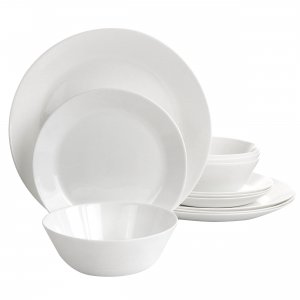 Gibson 126948.12 Ultra Courtyard 12 Piece Tempered Opal Glass Dinnerwa