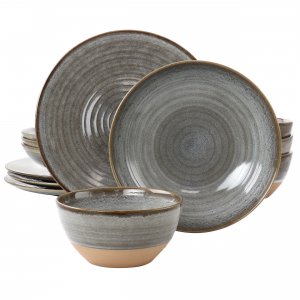 Gibson 135272.12 Elite 12 Piece Dreamweaver Round Earthenware Dinnerwa