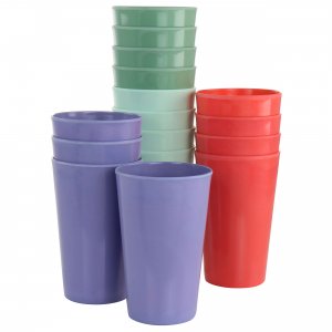 Gibson 135270.04 Home Zelly Melamine 16oz 16 Piece Tumbler Set In Asso