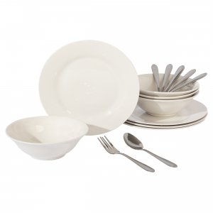 Gibson 135409.16 Everyday Yarbury 16 Piece Fine Certamic Dinnerware Se