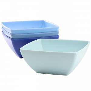 Gibson 136429.04 Home Grayson 4 Piece 6 Inch Square Melamine Dinner Bo