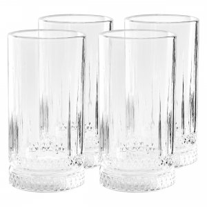 Gibson 142174.04 Home 4 Piece 16 Ounce Iceberg Embossed Glass Tumbler 