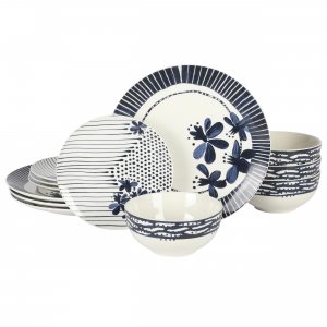 Gibson 136587.12 Home Eliza 12 Piece Ceramic Dinnerware Set