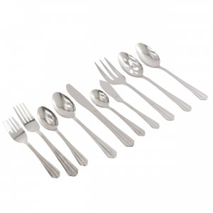 Gibson 105690.45RM Taquan 45 Piece Stainless Steel Flatware Set In Sil