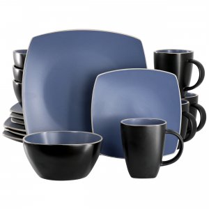 Gibson 120181.16R Soho Lounge 16 Piece Square Stoneware Dinnerware Set