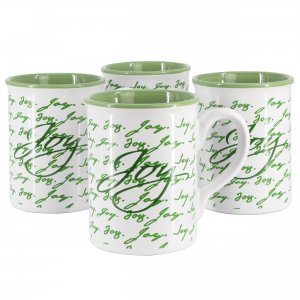 Gibson 142554.01 Home Inspirational Words Joy 4 Piece 16 Ounce Stonewa